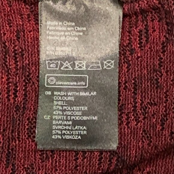 H&M Divided Knit Mini Dress Spacedye Crisscross Cutout Back Sz 4 Burgundy #188A - Picture 6 of 7